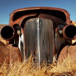 Car abandoned in the 1930's in the ghost town of Bodie, California