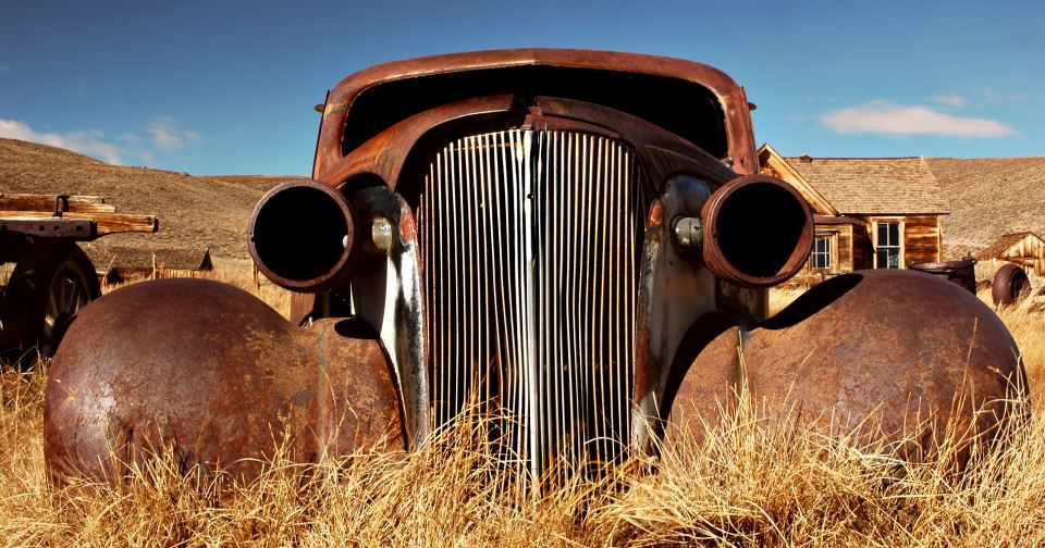 Car abandoned in the 1930's in the ghost town of Bodie, California